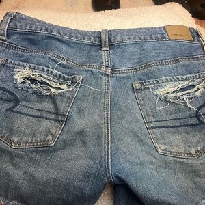 American Eagle Outfitters Women's Distressed Blue Jean Shorts